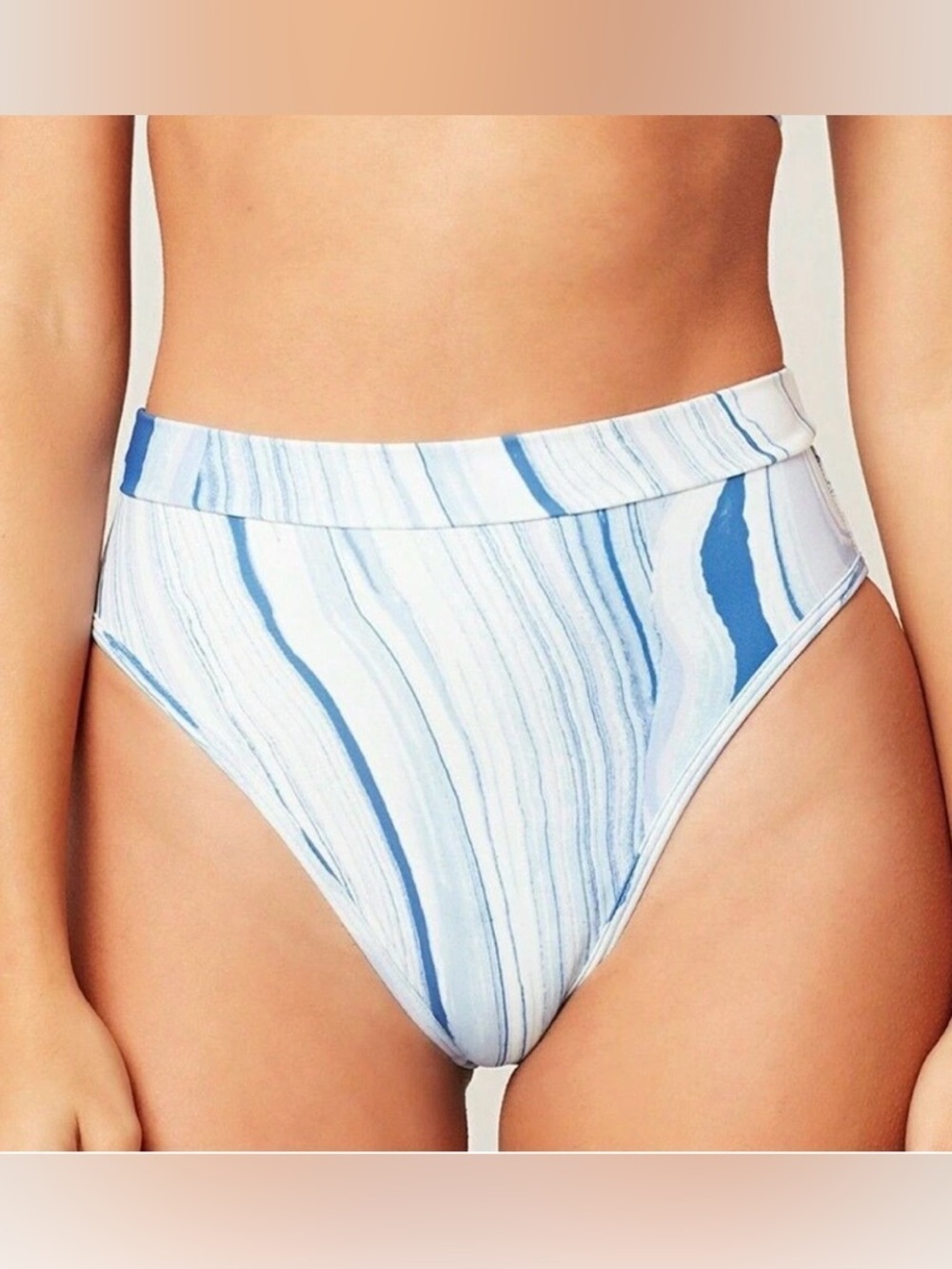 L*SPACE 'Frenchi' Marble High Waist Bikini Bottoms Size XS